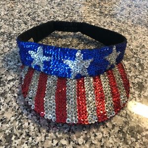Sequin USA visor God Bless America Adjustable